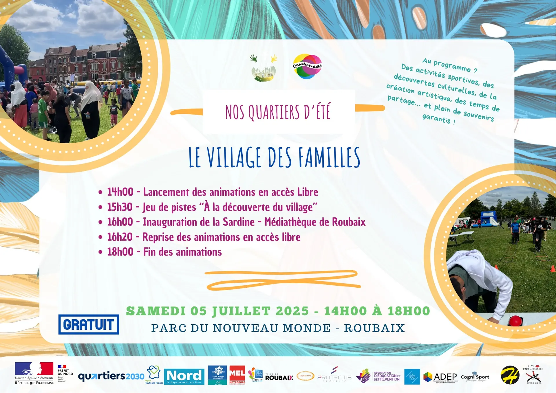 Affiche Vacances pour tous 2025 — sorties et séjours familles